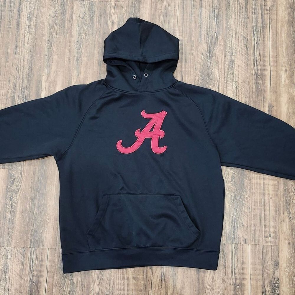 Colosseum Black Hoodie with Red Accent- medium
